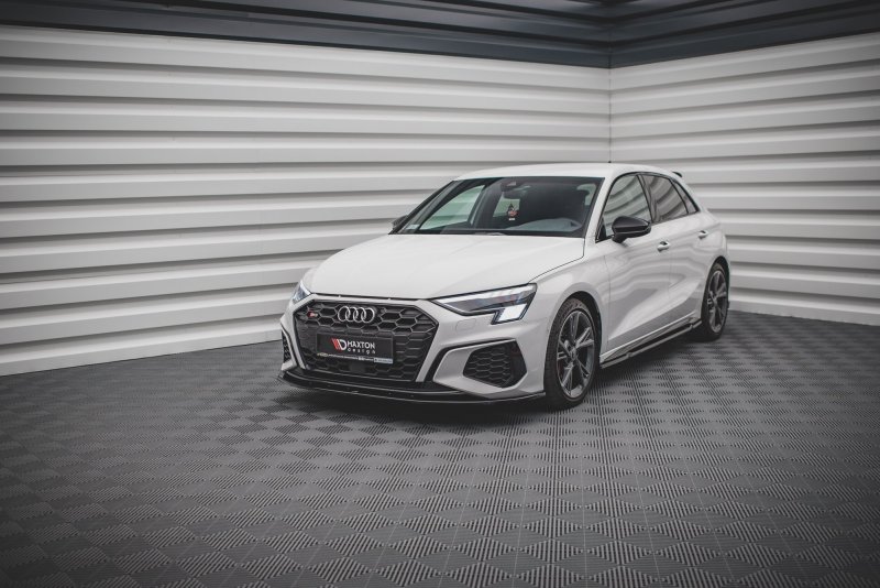 Maxton Front Ansatz V.1 für Audi S3 / A3 S-Line 8Y schwarz Hochglanz AU-A3-8Y-SLINE-FD1-G