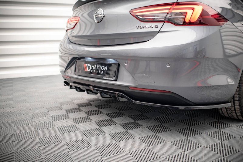 Maxton Mittlerer Diffusor Heck Ansatz DTM Look für Opel Insignia Mk2 schwarz Hochglanz OP-IS-B-RSD1G+RD1-G