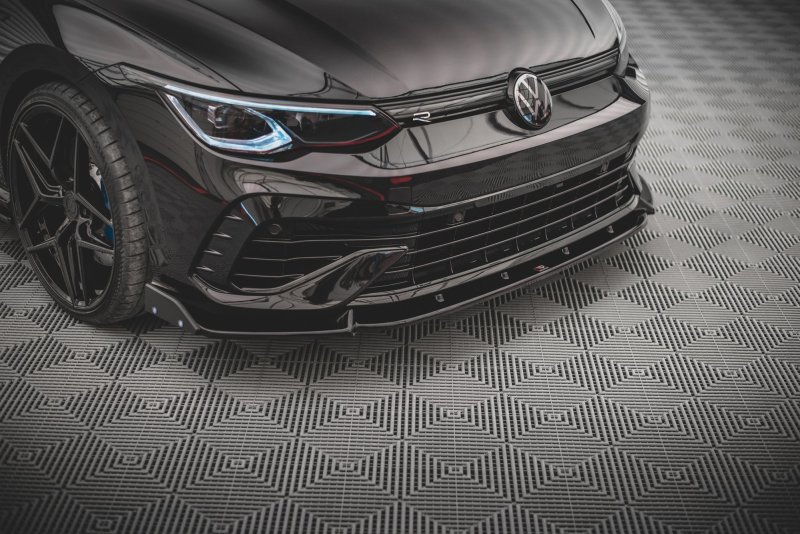 Maxton Front Ansatz +Flaps für V.2 Volkswagen Golf R Mk8 VW-GO-8-R-FD2G+FS