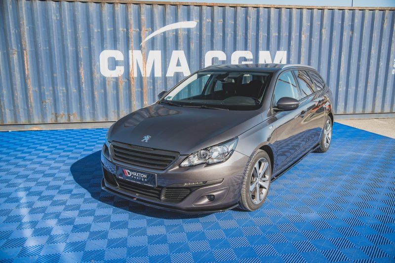 Maxton Front Ansatz V.1 für Peugeot 308 Mk2 Facelift schwarz Hochglanz PE-308-2F-FD1-G