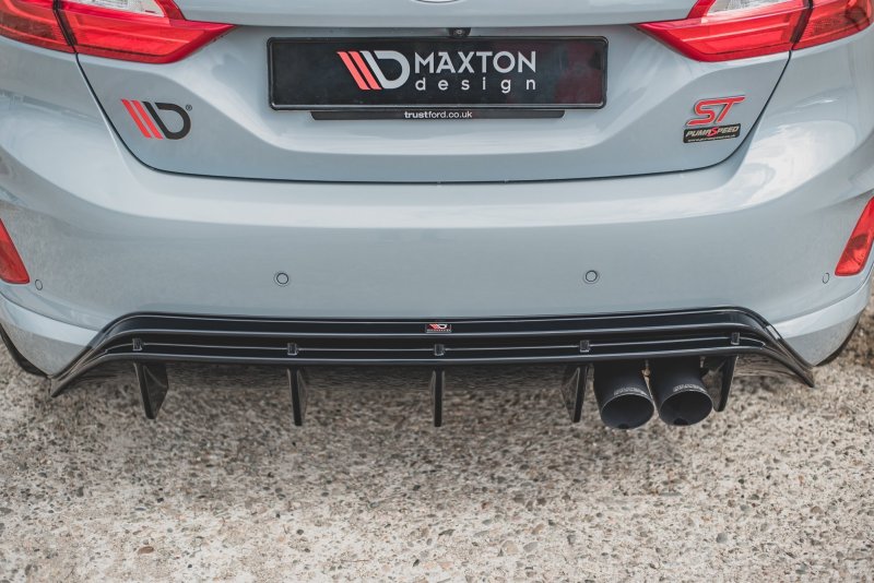 Maxton Diffusor Heck Ansatz V.2 für Ford FIesta Mk8 ST schwarz Hochglanz FO-FI-8-ST-RS2-G