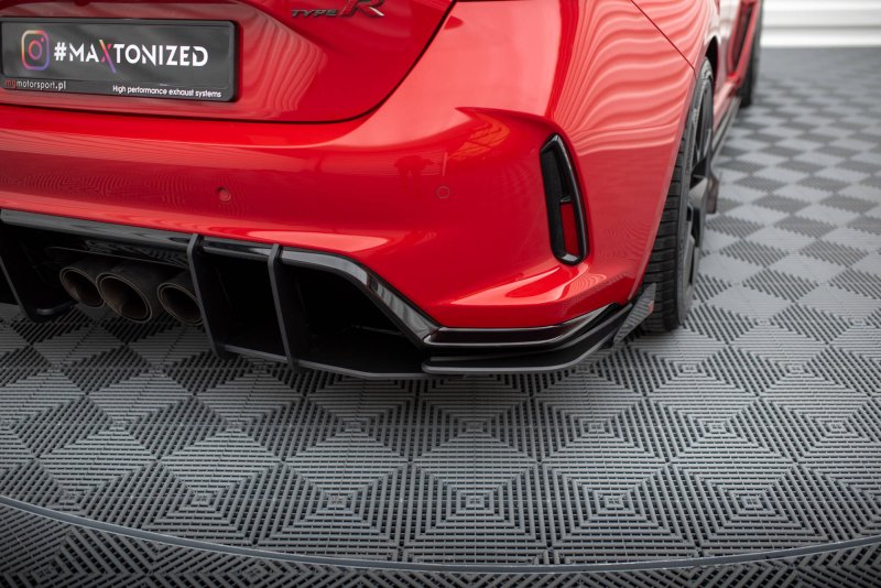 Maxton Street Pro Heck Ansatz Flaps Diffusor +Flaps für Honda Civic Type-R Mk 11 schwarz Hochglanz HOCI11TYPERCNC-RSD1B+RSF1-G