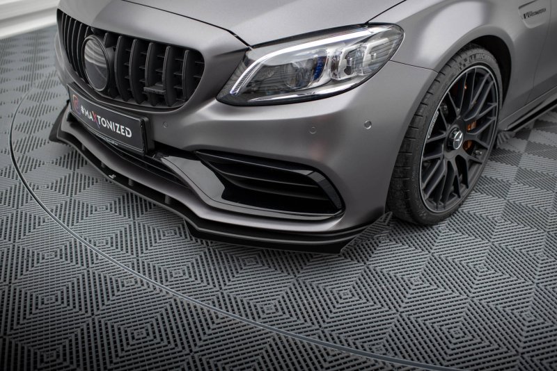 Maxton Front Flaps Mercedes-AMG C63 Limousine / Kombi W205 Facelift schwarz Hochglanz MEC205F63CNC-FSF1-G