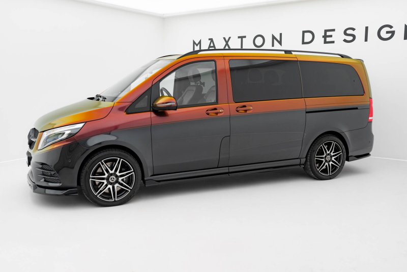 Maxton Seitenschweller Ansatz Mercedes-Benz V-Klasse Long AMG-Line W447 schwarz Hochglanz ME-V-447F2-AMGLINE-SD1A+B+C-G