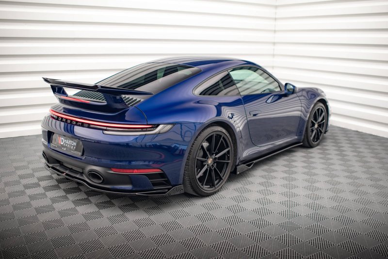 Maxton Seitenschweller Ansatz für V.2 für Porsche 911 Carrera Aero 992 schwarz Hochglanz PO-911-992-CA-AERO-SD2-G