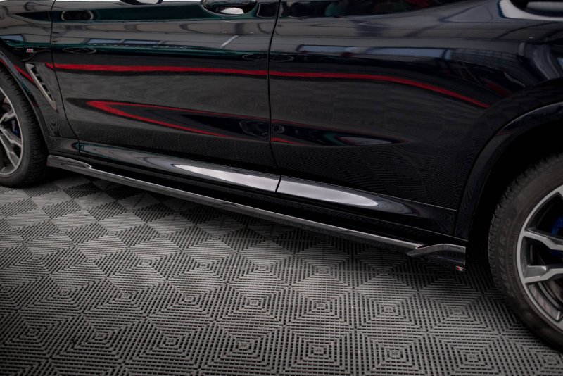 Maxton Seitenschweller Ansatz für V.2 für BMW X4 M-Paket G02 schwarz Hochglanz BM-X4-02-MPACK-SD2-G
