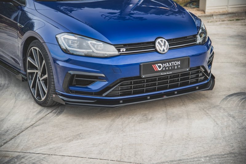 Maxton Racing Front Ansatz für passend +Flaps für VW Golf 7 R / R-Line Facelift schwarz Hochglanz VWGO7FRCNC-FD2B+FSF1-G