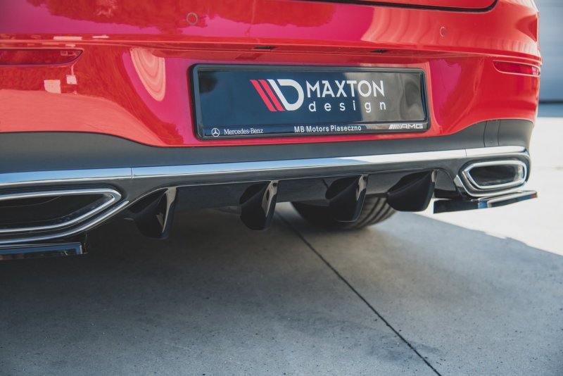 Maxton Diffusor Heck Ansatz für Mercedes-Benz CLA Shooting Brake AMG-Line X118 schwarz Hochglanz ME-CLA-118-AMGLINE-ES-RS1-G