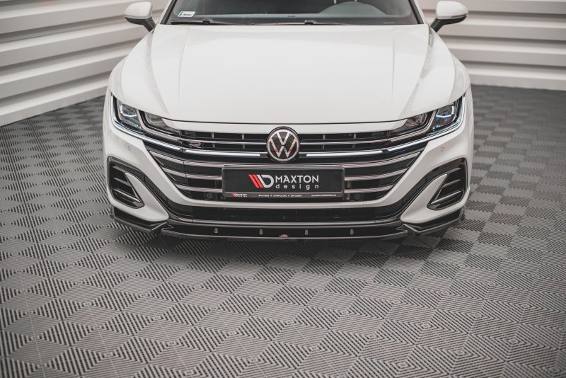 Maxton Front Ansatz V.1 für Volkswagen Arteon R-Line Facelift schwarz Hochglanz VW-AR-1F-RLINE-FD1-G