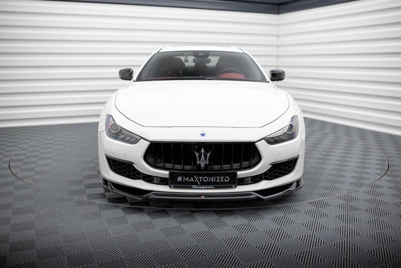 Maxton Front Ansatz V.2 Maserati Ghibli Mk3 Facelift schwarz Hochglanz MA-GH-1F-FD2-G