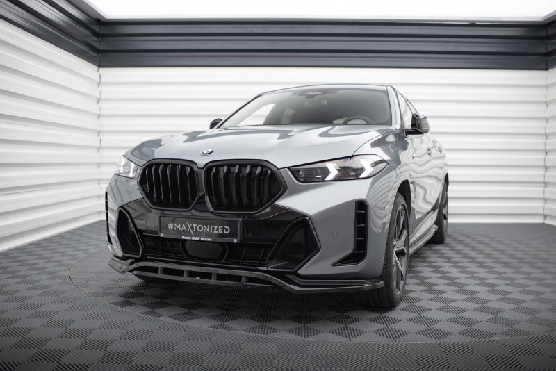 Maxton Front Ansatz V.1 BMW X6 M-Paket G06 Facelift schwarz Hochglanz BM-X6-G06F-MPACK-FD1G+FD1R-G