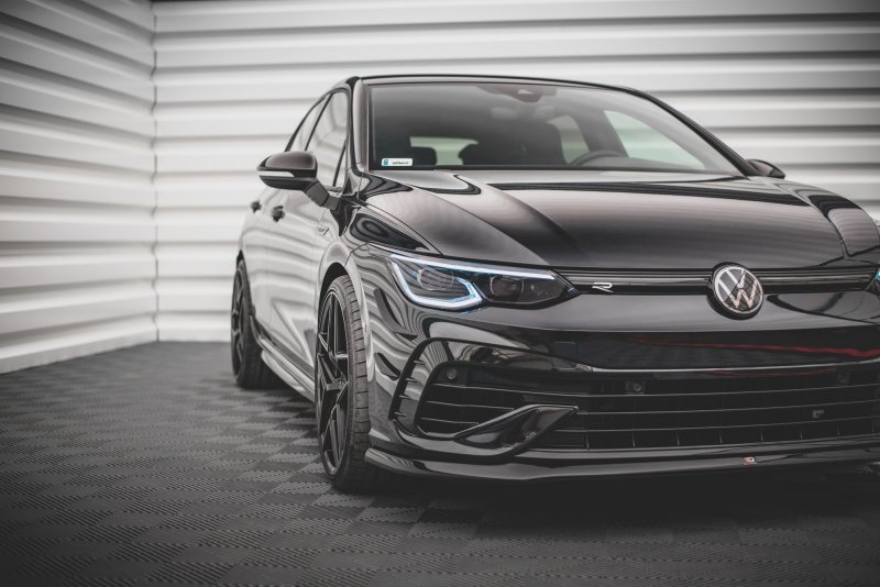 Maxton Front Ansatz V.5 für Volkswagen Golf R Mk8 schwarz Hochglanz VW-GO-8-R-FD5-G