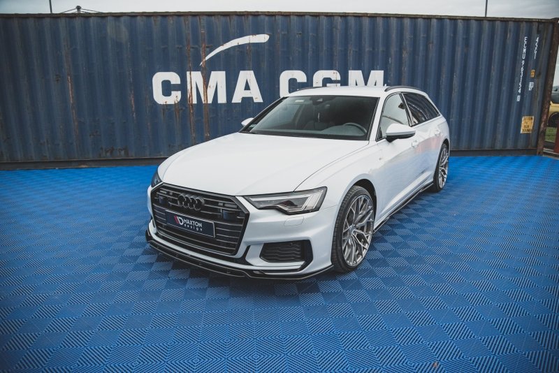Maxton Front Ansatz V.3 für Audi A6 S-Line / S6 C8  schwarz Hochglanz AU-A6-C8-SLINE-FD1G+FD1R-G