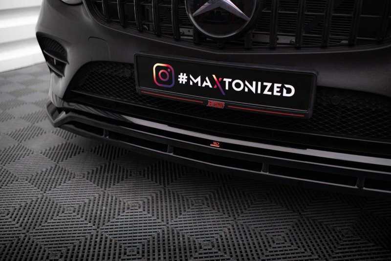 Preview: Maxton Front Ansatz Mercedes-Benz GLC Coupe AMG-Line /43 AMG C253 schwarz Hochglanz ME-GLC-C253-AMGLINE-FD1G+FD1R-G