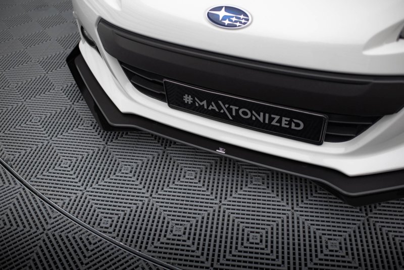 Preview: Maxton Street Pro Front Ansatz + Flaps V.1 + Flaps Subaru BRZ Mk1 schwarz Hochglanz SUBRZ1CNC-FD1B+FSF1-G