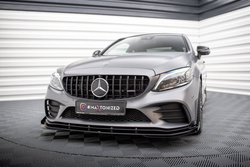 Maxton Street Pro Front Ansatz + Flaps Mercedes-AMG C43 Coupe / Cabrio C205 Facelift / A205 Facelift schwarz Hochglanz MEC205F43CCNC-FD1BRB+FSF1-G