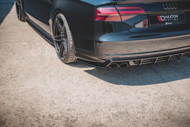 Maxton Heck Ansatz Flaps Diffusor V.2 für Audi S8 D4 Facelift schwarz Hochglanz AU-S8-D4-RSD2-G
