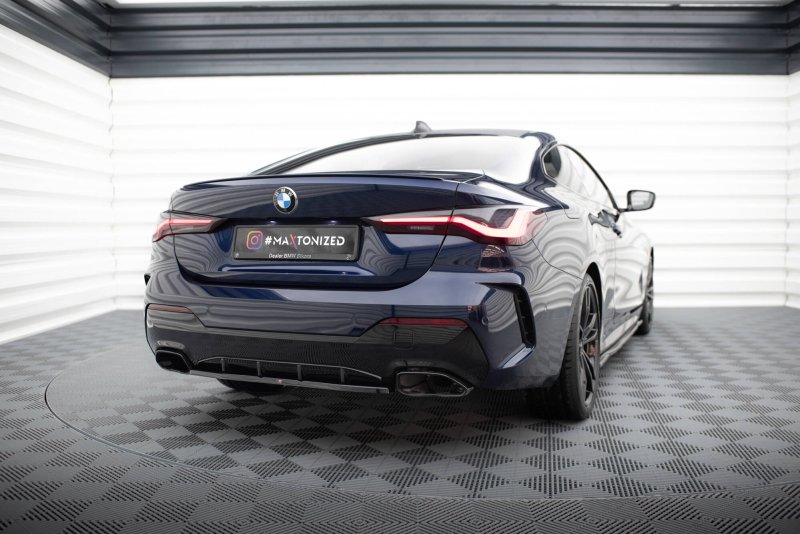 Maxton Mittlerer Cup Diffusor Heck Ansatz BMW 4er M440i G22 / G23 / G22 Facelift / G23 Facelift schwarz Hochglanz BM-4-G22-MPACK-RD2-G