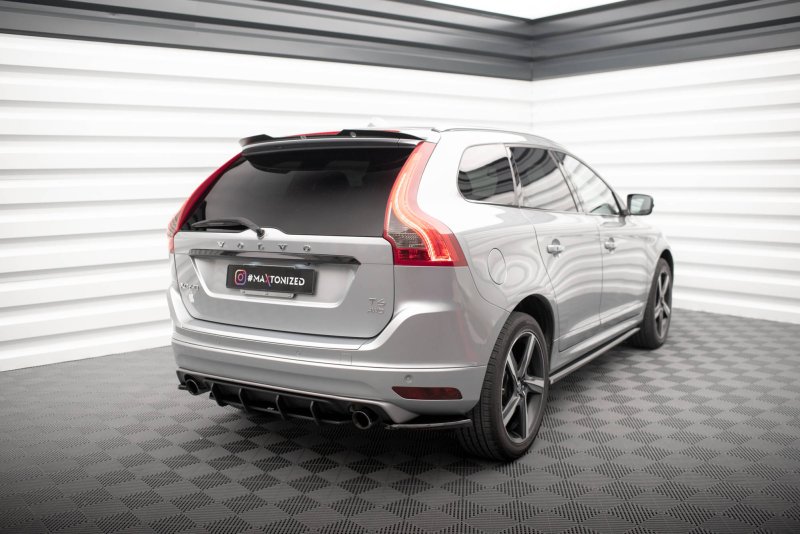 Maxton Heck Ansatz Flaps Diffusor für Volvo XC60 R-Design Mk1 Facelift  schwarz Hochglanz VO-XC60-1F-RDESIGN-RSD1-G