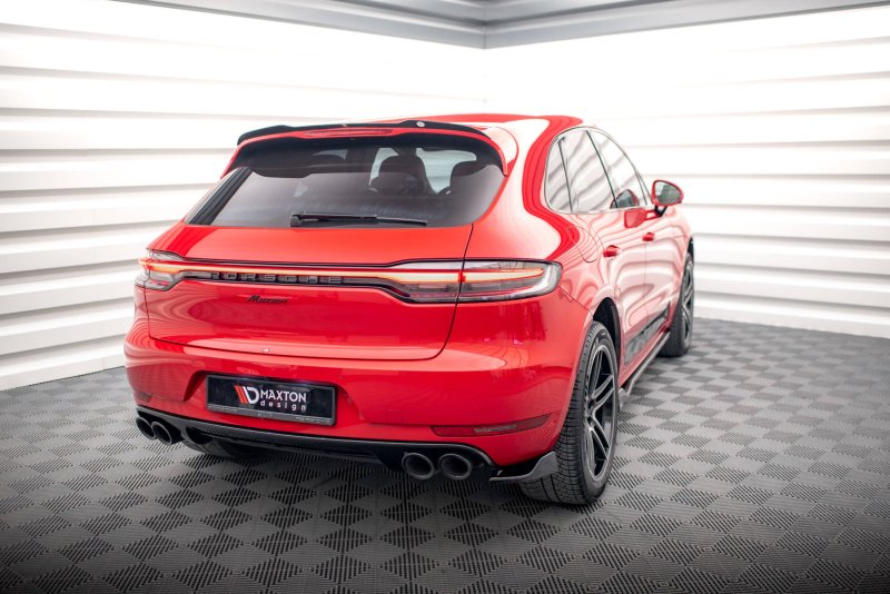 Maxton Heck Ansatz Flaps Diffusor für Porsche Macan Mk1 Facelift schwarz Hochglanz PO-MA-1F-RSD1-G