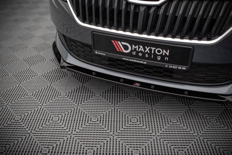 Maxton Front Ansatz für Skoda Fabia Mk3 Facelift schwarz Hochglanz SK-FA-3F-K-FD1-G