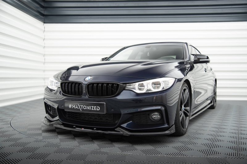 Maxton Front Ansatz V.5 BMW 4er Coupe / Gran Coupe / Cabrio M-Paket F32 / F36 / F33 schwarz Hochglanz BM-4-F36-GC-MPACK-FD1-G