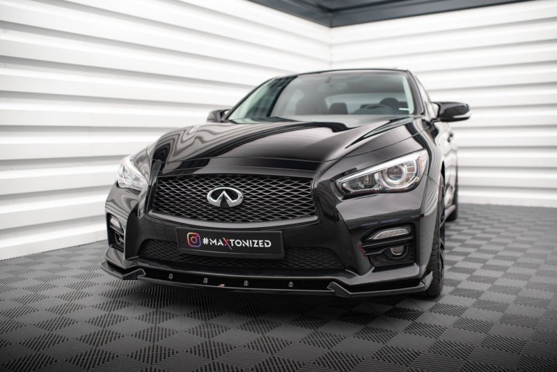Maxton Front Ansatz V.2 für Infiniti Q50 S Mk1 schwarz Hochglanz IN-Q50S-1-FD2-G