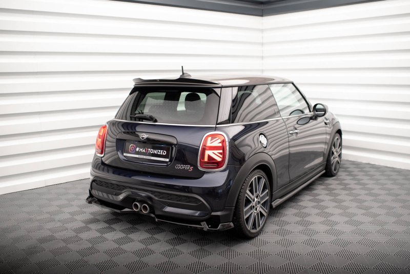 Maxton Zentrale Hinten Splitte Mini Cooper S F56 Facelift schwarz Hochglanz MC-S-3F-56-JCW-RD1-G