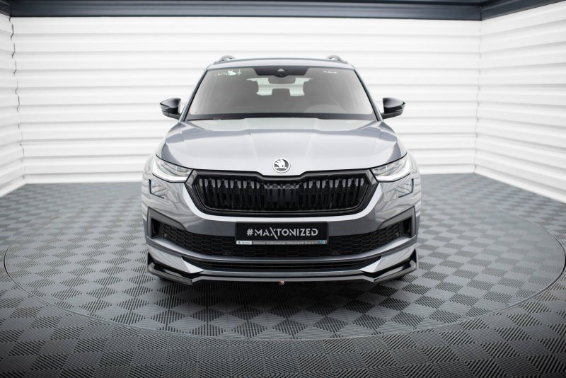 Maxton Front Ansatz V.2 Skoda Kodiaq Sportline Mk1 Facelift schwarz Hochglanz SK-KO-1F-SL-FD2-G
