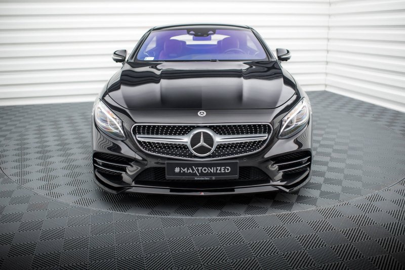 Preview: Maxton Front Ansatz V.1 Mercedes-Benz S Coupe AMG-Line C217 Facelift schwarz Hochglanz ME-S-C217-AMGLINE-C-FD1-G