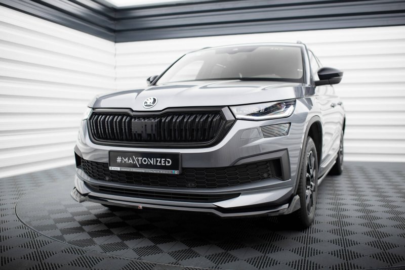 Maxton Front Ansatz V.2 Skoda Kodiaq Sportline Mk1 Facelift schwarz Hochglanz SK-KO-1F-SL-FD2-G