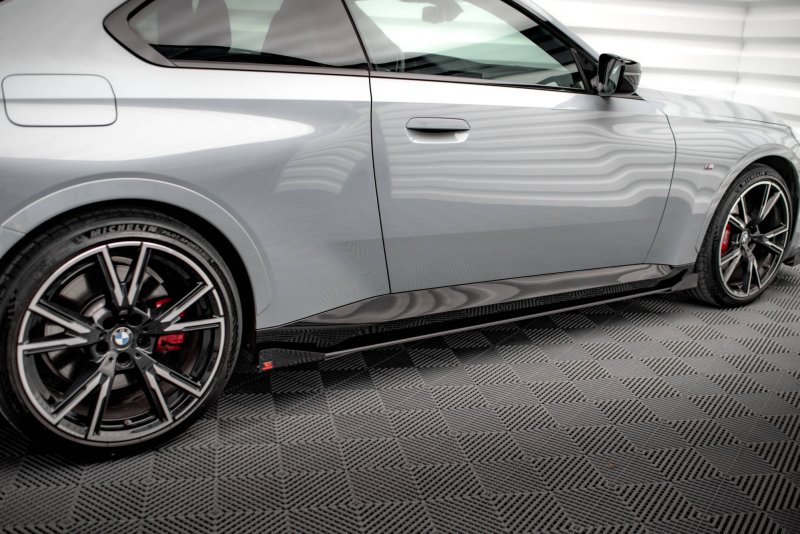 Maxton Street Pro Seitenschweller Ansatz für + Flaps BMW 2 Coupe M-Paket / M240i G42 schwarz Hochglanz BM242MPACKCNC-SD1BRB+SF1-G