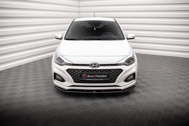 Maxton Front Ansatz V.1 für Hyundai I20 Mk2 Facelift schwarz Hochglanz HY-I20-2F-FD1-G