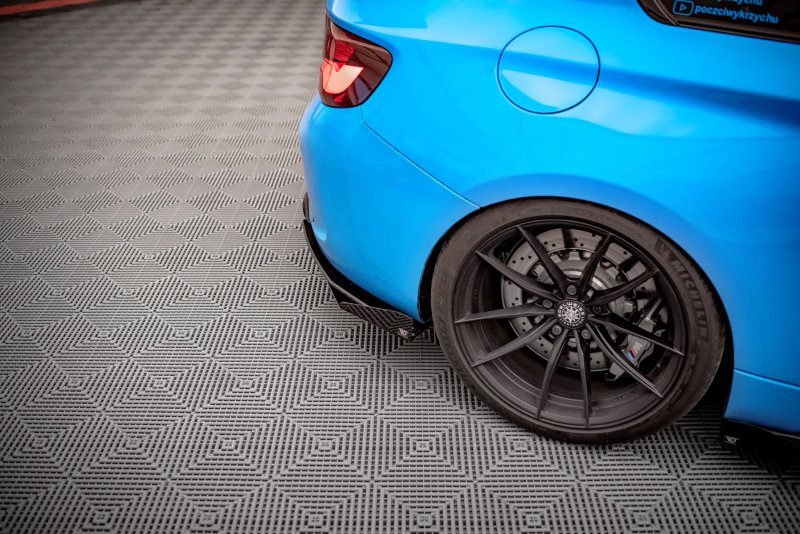Maxton Street Pro Heck Ansatz Flaps Diffusor +Flaps für BMW M2 F87 schwarz Hochglanz BM287MCOMPCNC-RSD1BRB+RSF1-G