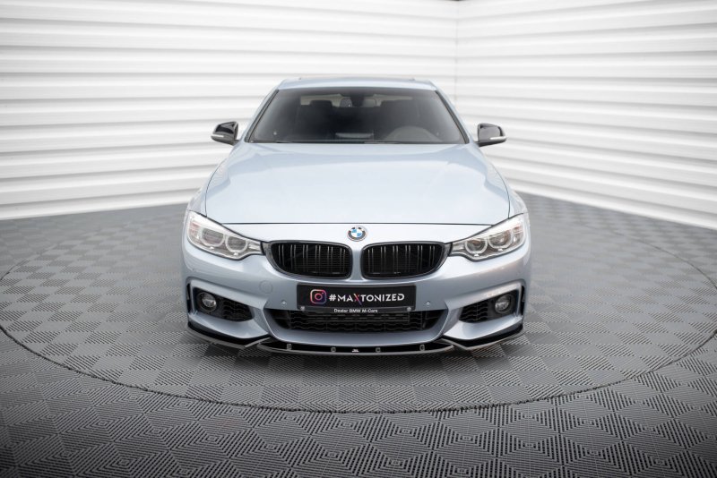 Maxton Front Ansatz V.3 BMW 4er Coupe / Gran Coupe / Cabrio M-Paket F32 / F36 / F33 schwarz Hochglanz BM-4-F32-MPACK-FD3-G