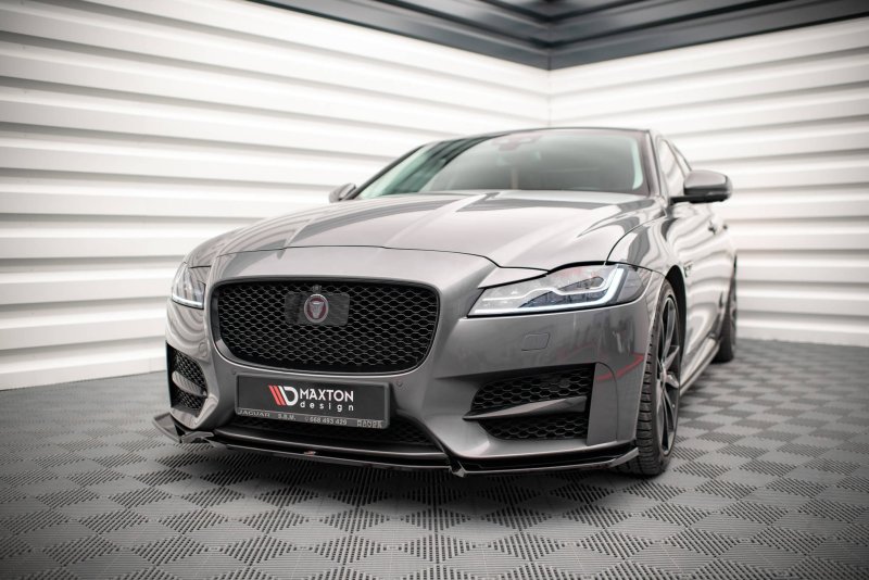 Maxton Front Ansatz V.2 für Jaguar XF R-Sport Mk2 schwarz Hochglanz JA-XF-2-RSPORT-FD2-G