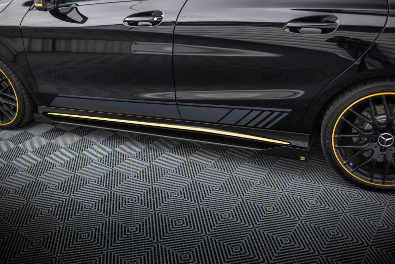 Maxton Side Flaps Mercedes-AMG CLA 45 C117 Facelift schwarz Hochglanz MECLA117AMGAEROCNC-SF1-G