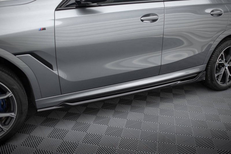 Maxton Seitenschweller Ansatz V.2 BMW X6 M-Paket G06 Facelift schwarz Hochglanz BM-X6-G06F-MPACK-SD2-G