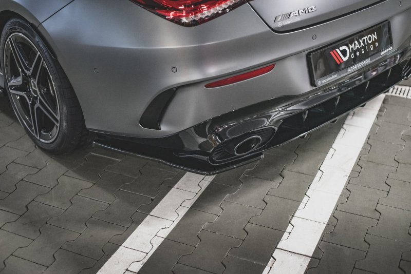 Preview: Maxton Heck Ansatz Flaps Diffusor für Mercedes-AMG CLA 35 Aero / 45 Aero C118 schwarz Hochglanz ME-CLA-118-AMG-RSD1-G