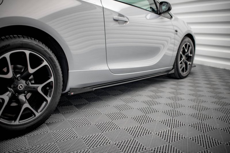 Maxton Street Pro Seitenschweller Ansatz für + Flaps Opel Astra GTC OPC-Line J schwarz Hochglanz OPASJGTCOPCLINECNC-SD1BRB+SF1-G