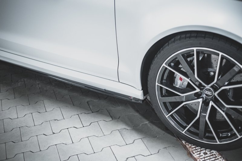 Maxton Seitenschweller Ansatz für V.2 für Audi RS6 C7 schwarz Hochglanz AU-RS6-C7-SD2-G