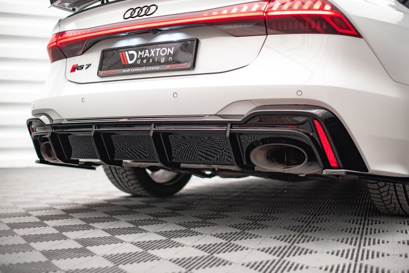 Maxton Diffusor Heck Ansatz für Audi RS6 C8 / RS7 C8 schwarz Hochglanz AU-RS6-C8-RS1G+RS1R-G