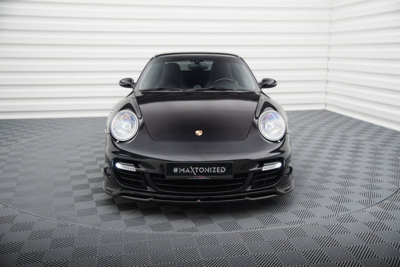 Preview: Maxton Front Ansatz Porsche 911 Turbo 997 schwarz Hochglanz PO-911-997-TURBO-FD1G+FD1R-G