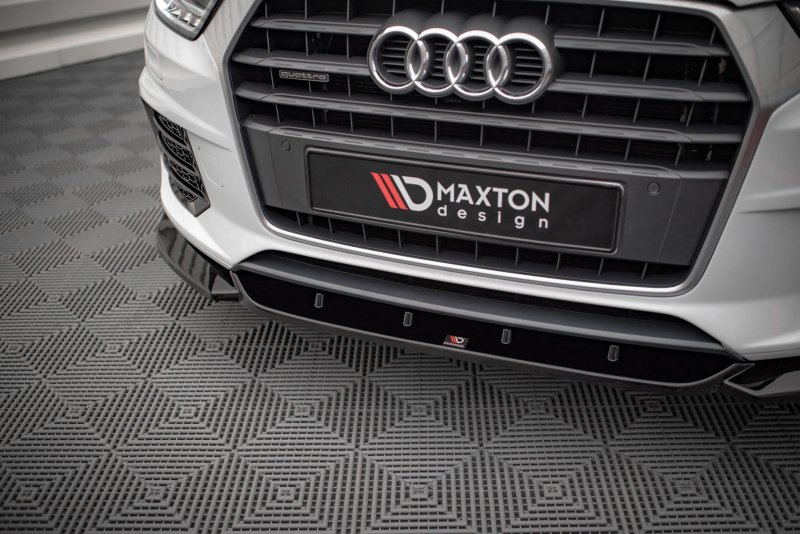 Maxton Front Ansatz V.1 für Audi Q3 8U Facelift schwarz Hochglanz AU-Q3-1F-SLINE-FD1-G