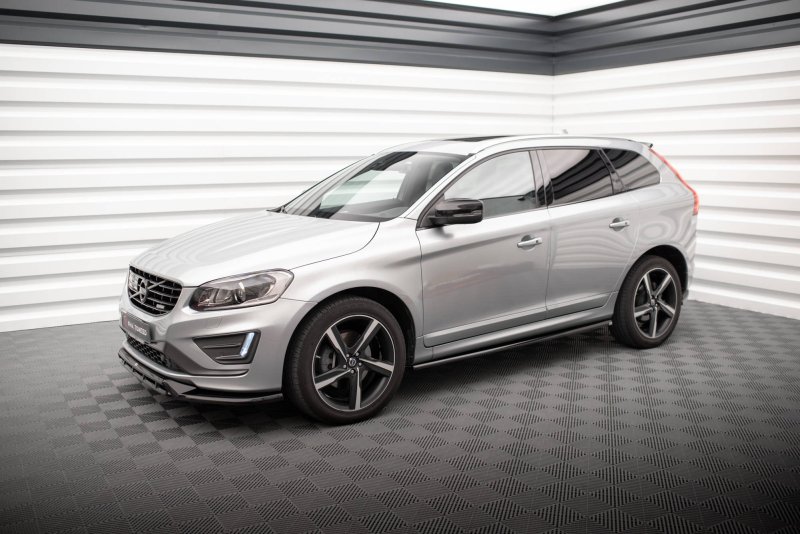 Maxton Seitenschweller Ansatz für Volvo XC60 R-Design Mk1 Facelift schwarz Hochglanz VO-XC60-1F-RDESIGN-SD1-G
