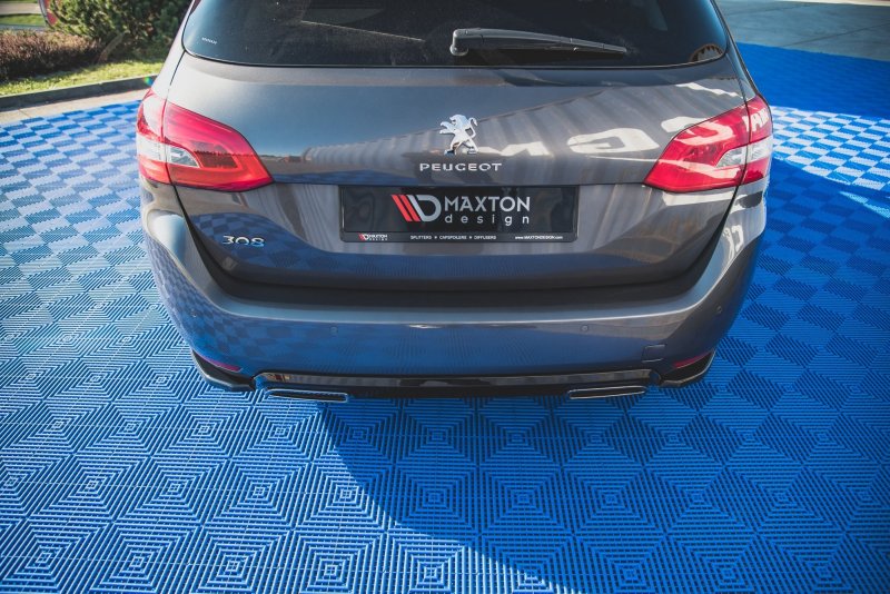 Maxton Heck Ansatz Flaps Diffusor für Peugeot 308 SW Mk2 Facelift schwarz Hochglanz PE-308-2F-SW-RSD1-G