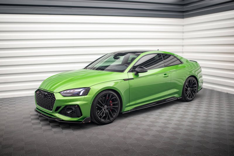 Maxton Seitenschweller Ansatz für Audi RS5 Coupe F5 Facelift schwarz Hochglanz AU-RS5-2F-C-SD1-G