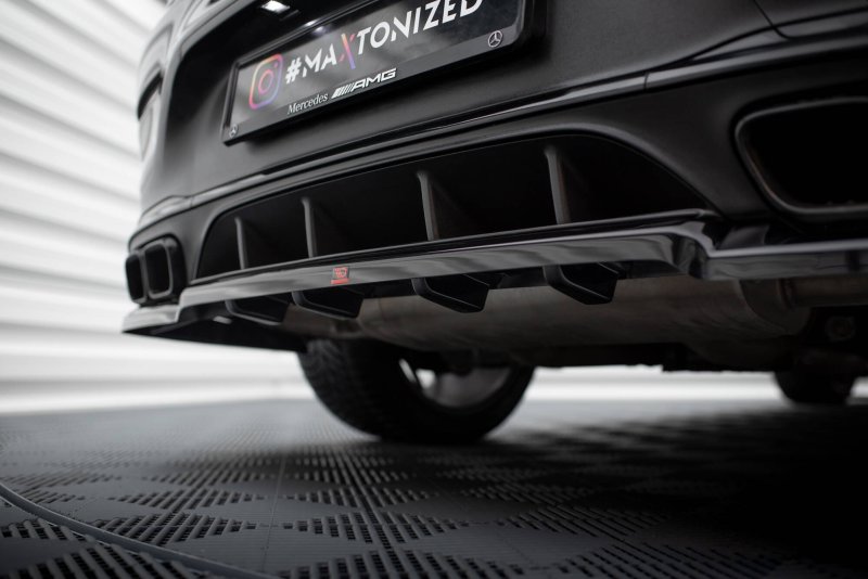 Maxton Mittlerer Cup Diffusor Heck Ansatz Mercedes-AMG GLC 63 Coupe C253 Facelift schwarz Hochglanz ME-GLC-C253F-63-RD1G+RD2-G
