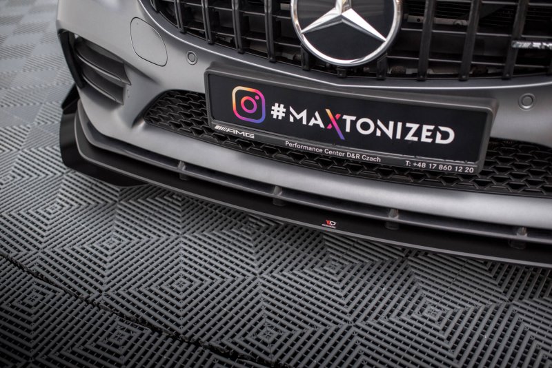 Maxton Street Pro Front Ansatz + Flaps Mercedes-AMG C43 Coupe / Cabrio C205 Facelift / A205 Facelift schwarz Hochglanz MEC205F43CCNC-FD1BRB+FSF1-G