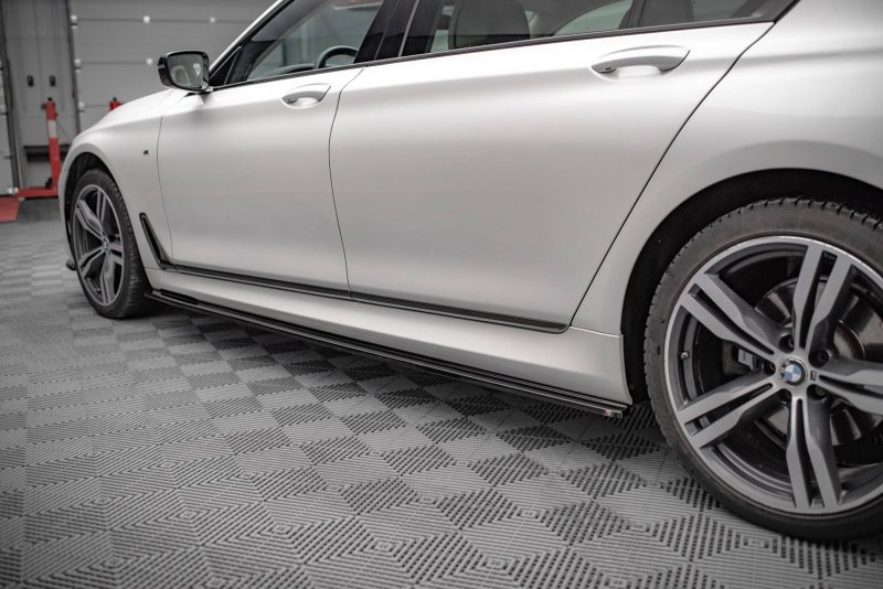 Maxton Seitenschweller Ansatz für BMW 7 Lang M-Paket G12 schwarz Hochglanz BM-7-12-MPACK-SD1-G